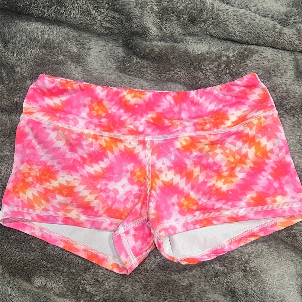 Fleo Pink and Orange Athletic Shorts